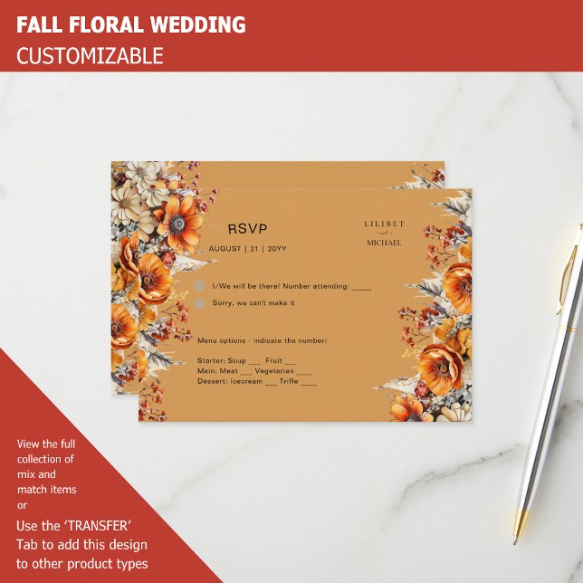 RSVP FLORAL DE QUEDA | FLORES DE LARANJA | CASAMEN (Criador carregado)