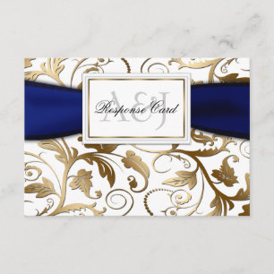 RSVP Floral Dourado com Arco Marinho