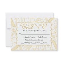 RSVP Floral Dourado & White Leaves & Fllowers - Me