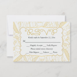 RSVP Floral Dourado & White Leaves & Fllowers - Me