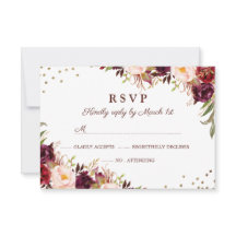 RSVP Floral Elegante Dourada Burgundy