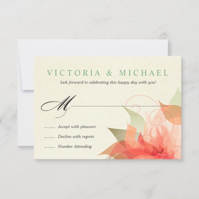 RSVP Floral Laranja Outonal de 2 Lados (Frente)