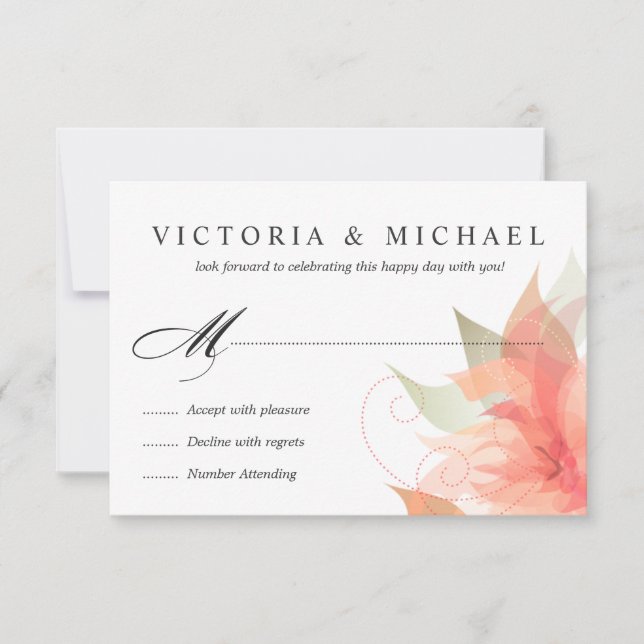 RSVP Floral Laranja Peachy de 2 Lados (Frente)