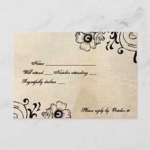 Rsvp floral retro do chique com envelopes