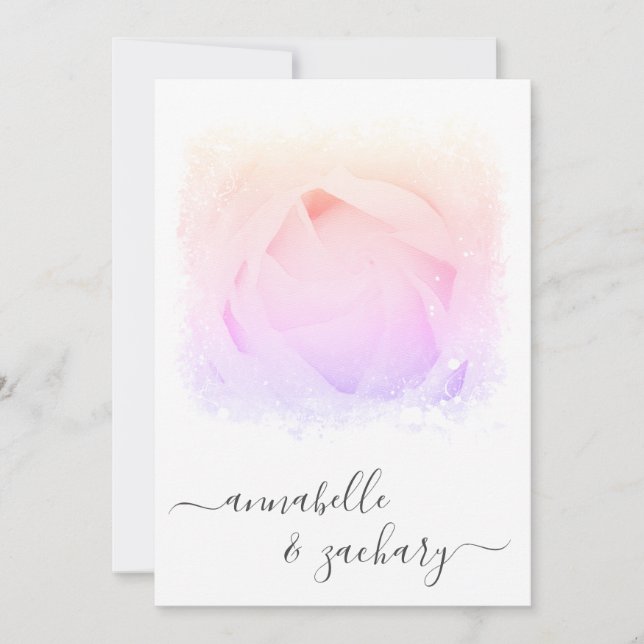 *~* RSVP Floral Rosa - Convite QR AR8 WEDDING (Frente)