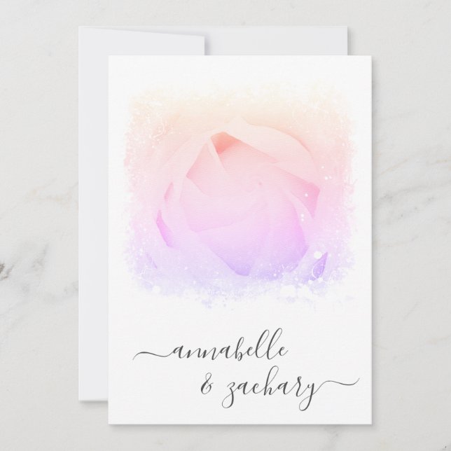 *~* RSVP Floral Rosa - Convite QR AR8 WEDDING (Frente)