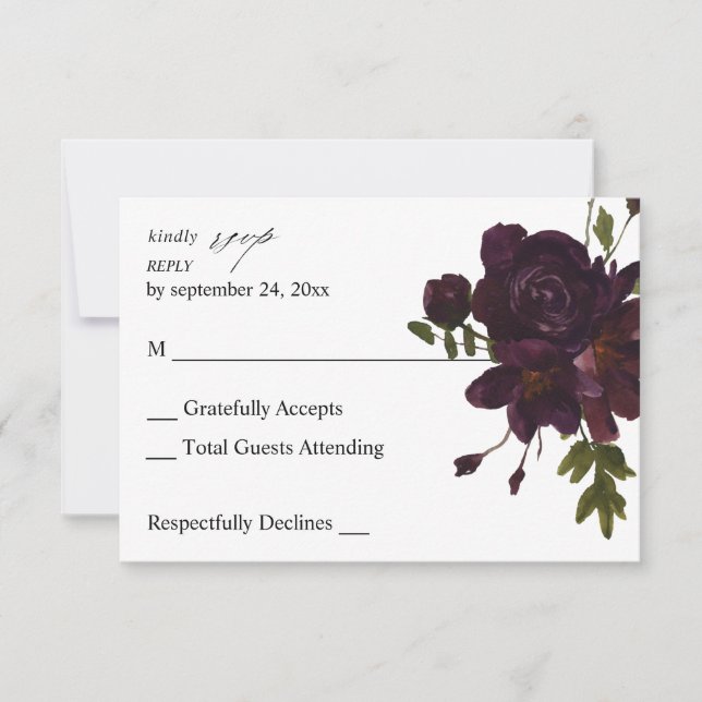 RSVP Floral Roxo de Halloween sem Refeição (Frente)