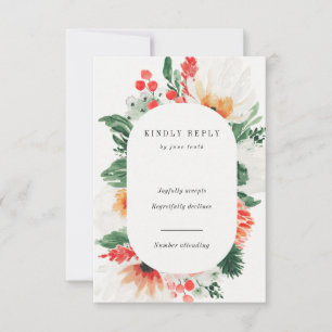 RSVP Flores silvestres de cor aquática do verão Cartão