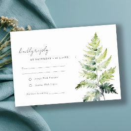 RSVP FOLHAGEM DE FERN DE Aquarela VERDE VIBRANTE CARTÃO