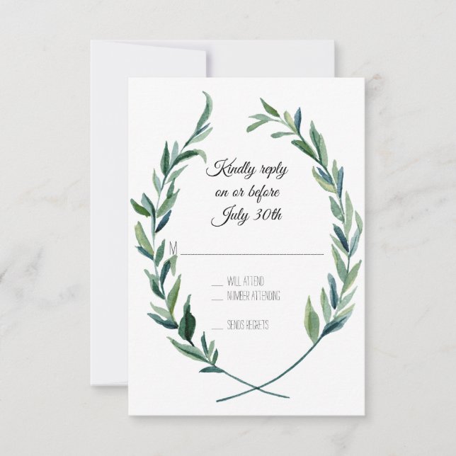 RSVP Forest Green Laurel Wreath Olive Leaf Branch (Frente)