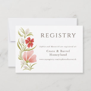 RSVP Framboesa e Blush - Cartão de Registro Floral Negr