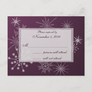 RSVP Gemas do floco de neve que Wedding o cartão da
