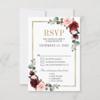 RSVP Geométrico Floral Moderna com Blush