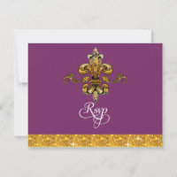 RSVP Glitter Faux Dourado Black Formal Fleur de Li