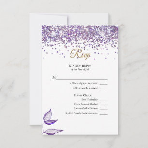 RSVP Glitter Roxo Elegante e Folhagem