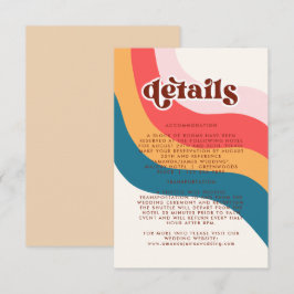 RSVP Groovy Retro 70s Wavy Lines - Cartão Detalhes de C