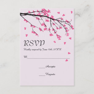 RSVP Haste da flor de cerejeira - cartão Wedding de