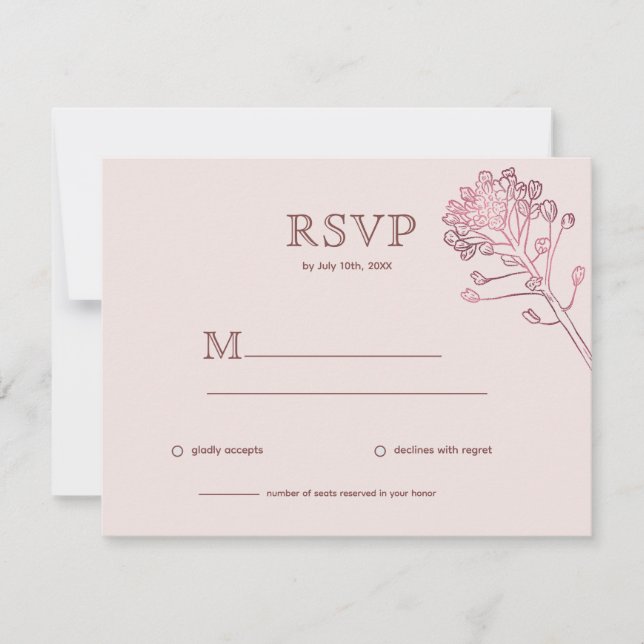 RSVP Horizontal Cor-de-rosa (Frente)