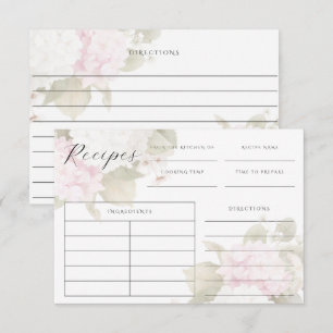 RSVP Hortênsias Brancas Rosa Elegante Cartão de Receita