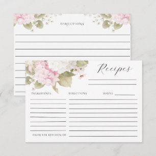 RSVP Hortênsias Brancas Rosa Elegante Cartão de Receita