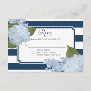 RSVP Hydrangea Modern Elegant Marinho White Stripe