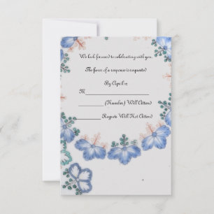 RSVP  Imari Antigo Japonês Azul Casamento