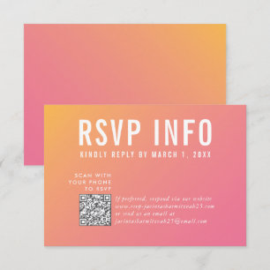 RSVP INFO CARTÃO moderno, cor-de-rosa-amarelo
