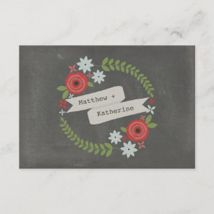 RSVP inspirado no Floral Wreath & Banner Chalkboar