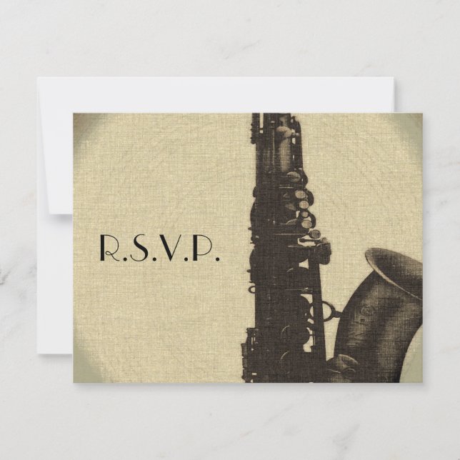 RSVP Jazz Age Casamento Convite Art Estilo Deco (Frente)