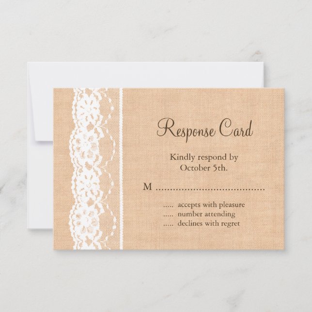 RSVP Lace Burlap e Vintage (Frente)