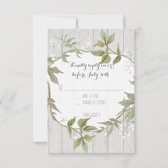 RSVP Laurel Wreath Rustic Country Foliage Wooden (Frente)
