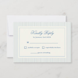 RSVP Listras Francesas Azul Préppy Formal