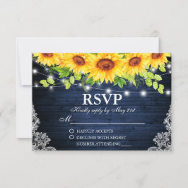 RSVP — Luzes de Madeira Azul Rústicas Florais de G