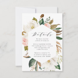 RSVP Magnolias de Aquarela | Cartão Pormenores de Casam