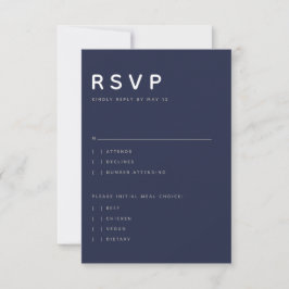 RSVP Maiúsculas Editoriais Azul Meia-Noite Moderno