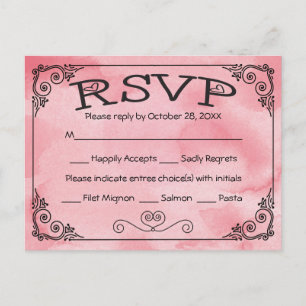 RSVP Mãos de Amor Rosa e Coração Branca - Menu