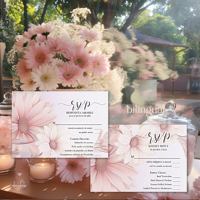 RSVP Margarita rosa elegante (Criador carregado)