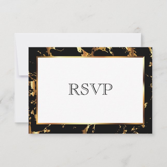 RSVP  Mármore Preto e Dourado (Frente)