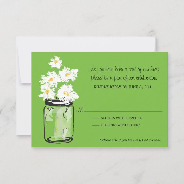 RSVP - Mason Jar cheio de margaridas brancas (Frente)