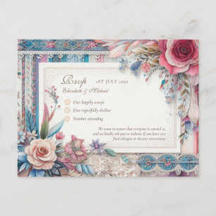 RSVP Máximo Vintage Floral Menu Shabby País