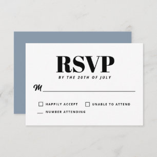 RSVP Minimalista Azul Simples