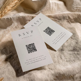 RSVP minimalista com placa de código QR