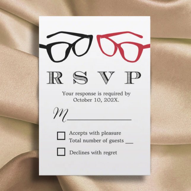 RSVP Minimalista de Casamento de gay Dois Óculos (Criador carregado)