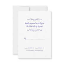 RSVP Minimalista de Casamento Elegante Periwinkle 