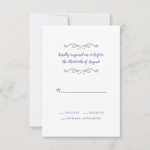 RSVP Minimalista de Casamento Elegante Periwinkle
