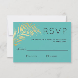RSVP Minimalista do Ouro Palm Frond