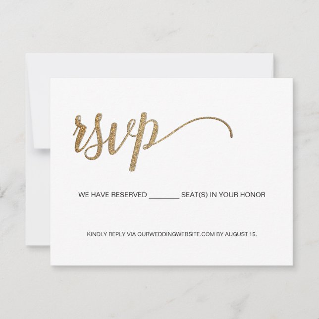 RSVP Minimalista, Dourado, com assentos reservados (Frente)