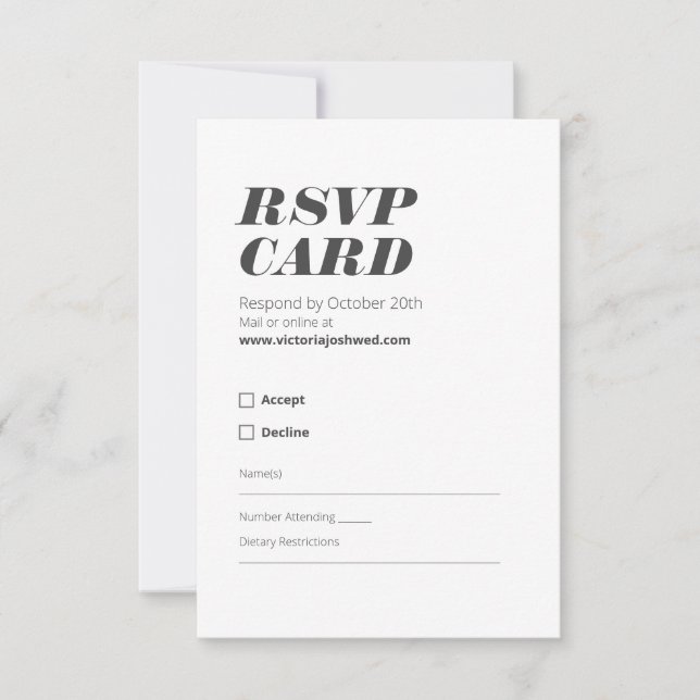 RSVP Minimalista Preto e Branco (Frente)