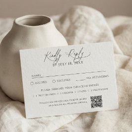 RSVP Minimalista Tradicional Código QR Branco