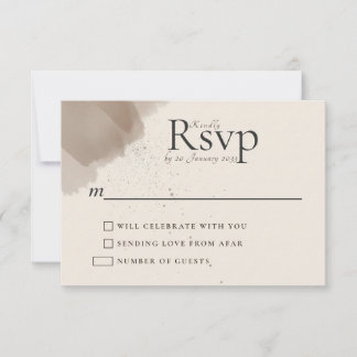 RSVP Mínimo Abstrato com Pincel e Tinta para Casam
